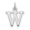 10k White Gold Cut-out Letter W Initial Charm