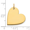 14k Yellow Gold Blank Heart Charm