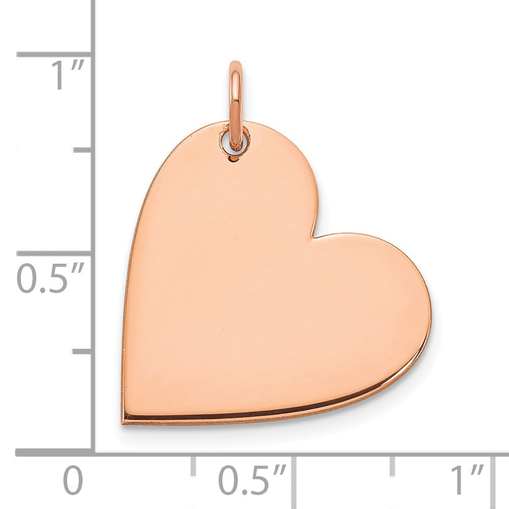 14k Rose Gold Blank Heart Charm