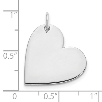 Sterling Silver/Rhodium-plated Blank Heart Charm