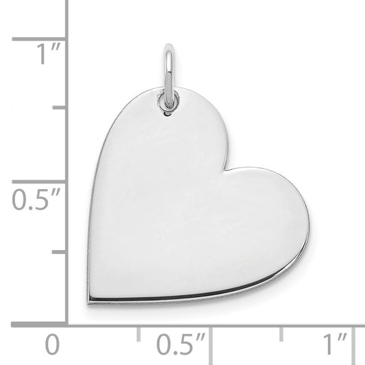 Sterling Silver/Rhodium-plated Blank Heart Charm