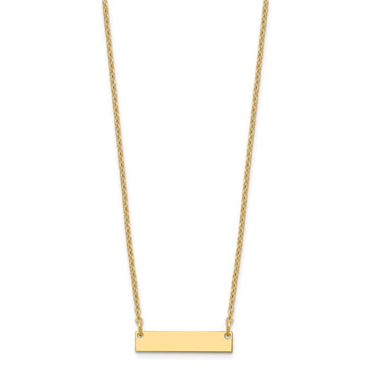 Sterling Silver/Gold-plated Small Blank Bar Necklace