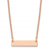 Sterling Silver/Rose-plated Small Blank Bar Necklace