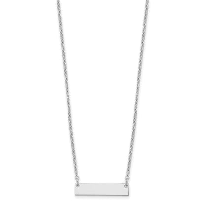 Sterling Silver/Rhodium-plated Small Blank Bar Necklace