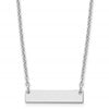 Sterling Silver/Rhodium-plated Small Blank Bar Necklace