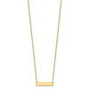 14k Yellow Gold Small Blank Bar Necklace