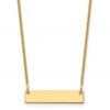 14k Yellow Gold Small Blank Bar Necklace
