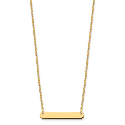 Sterling silver/Gold-plated Small Blank Bar Necklace