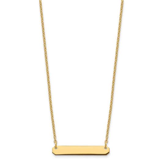 Sterling silver/Gold-plated Small Blank Bar Necklace
