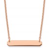 Sterling Silver/Rose-plated Small Blank Bar Necklace
