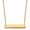 14k Yellow Gold Small Blank Bar Necklace