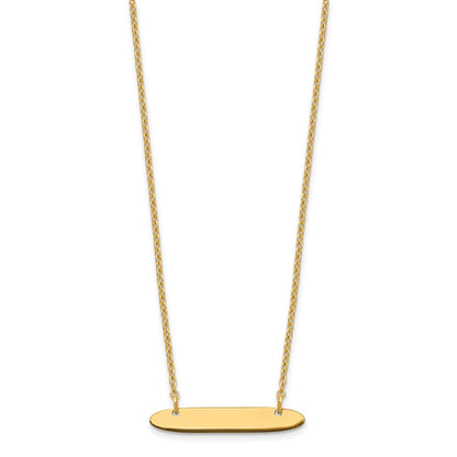 Sterling Silver/Gold-plated Small Oblong Blank Bar Necklace