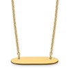 Sterling Silver/Gold-plated Small Oblong Blank Bar Necklace