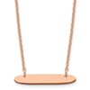 Sterling Silver/Rose-plated Small Oblong Blank Bar Necklace