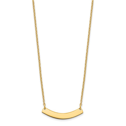 Sterling Silver/Gold-plated Small Curved Blank Bar Necklace