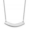 14k White Gold Small Curved Blank Bar Necklace