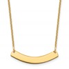 14k Yellow Gold Small Curved Blank Bar Necklace