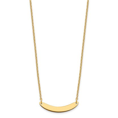 Sterling Silver/Gold-plated Small Curved Blank Bar Necklace