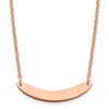 Sterling Silver/Rose-plated Small Curved Blank Bar Necklace