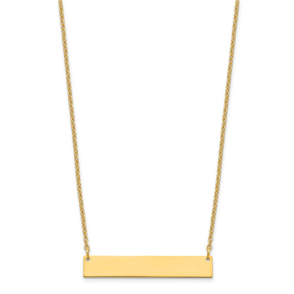 Sterling Silver/Gold-plated Medium Blank Bar Necklace
