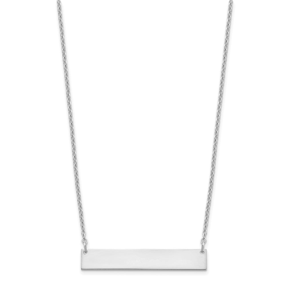Sterling Silver/Rhodium-plated Medium Blank Bar Necklace