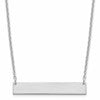 Sterling Silver/Rhodium-plated Medium Blank Bar Necklace