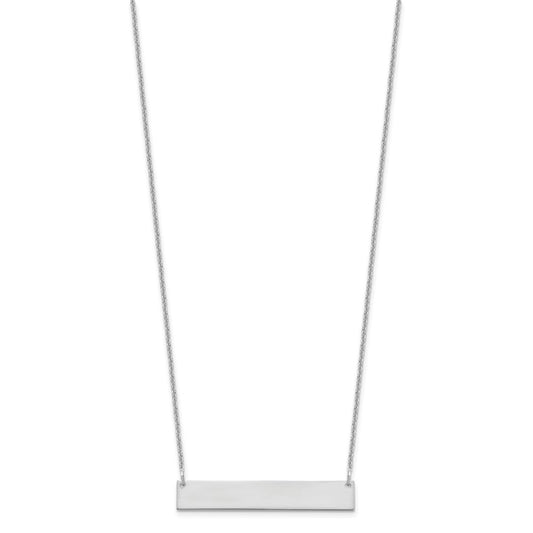 14k White Gold Medium Blank Bar Necklace