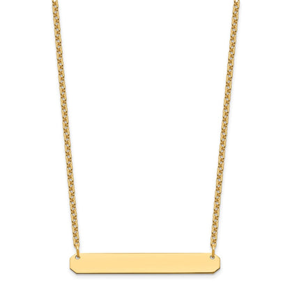 Sterling Silver/Gold-plated Medium Blank Bar Necklace