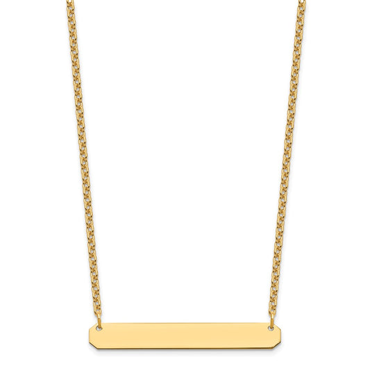 Sterling Silver/Gold-plated Medium Blank Bar Necklace