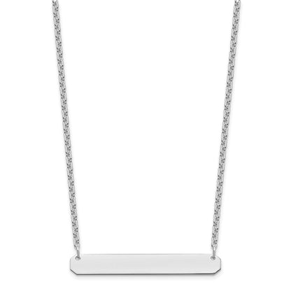Sterling Silver/Rhodium-plated Medium Blank Bar Necklace