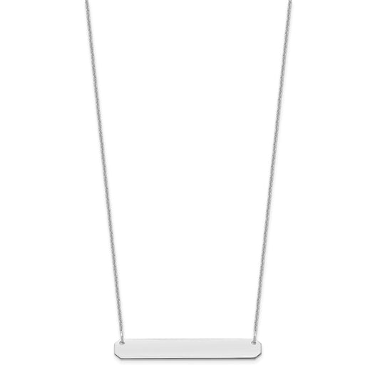 14k White Gold Medium Blank Bar Necklace