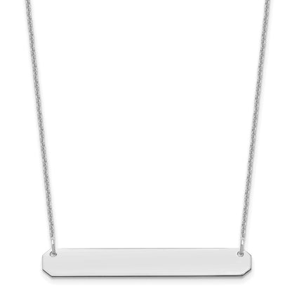 10k White Gold Medium Blank Bar Necklace