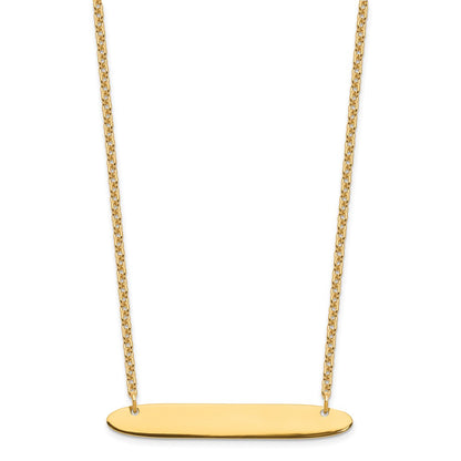Sterling Silver/Gold-plated Medium Oblong Blank Bar Necklace