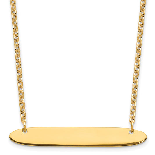 Sterling Silver/Gold-plated Medium Oblong Blank Bar Necklace