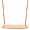 Sterling Silver/Rose-plated Medium Oblong Blank Bar Necklace