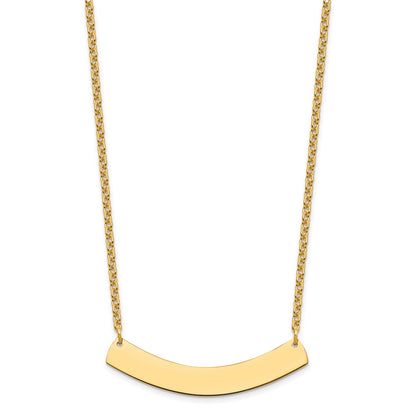 Sterling Silver/Gold-plated Medium Curved Blank Bar Necklace