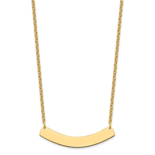 Sterling Silver/Gold-plated Medium Curved Blank Bar Necklace