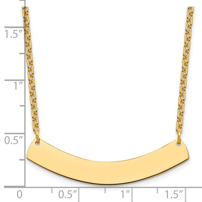 Sterling Silver/Gold-plated Medium Curved Blank Bar Necklace