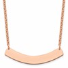 Sterling Silver/Rose-gold Medium Curved Blank Bar Necklace