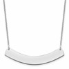 14k White Gold Medium Curved Blank Bar Necklace