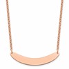 Sterling Silver/Rose-plated Medium Curved Blank Bar Necklace