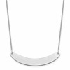 14k White Gold Medium Curved Blank Bar Necklace