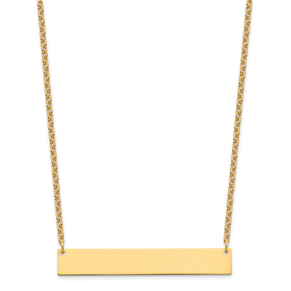 Sterling Silver/Gold-plated Large Blank Bar Necklace