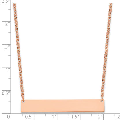 Sterling Silver/Rose-plated Large Blank Bar Necklace