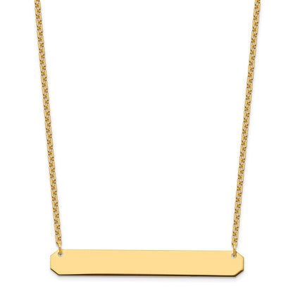 Sterling Silver/Gold-plated Large Blank Bar Necklace