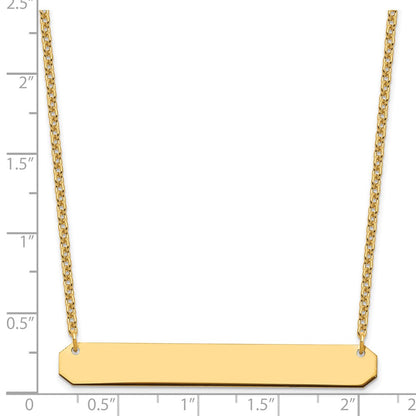 Sterling Silver/Gold-plated Large Blank Bar Necklace