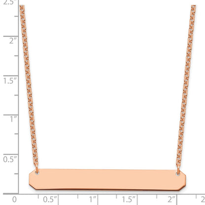 Sterling Silver/Rose-plated Large Blank Bar Necklace