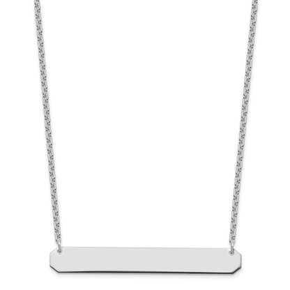 Sterling Silver/Rhodium-plated Large Blank Bar Necklace