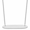 Sterling Silver/Rhodium-plated Large Oblong Blank Bar Necklace