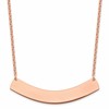 Sterling Silver/Rose-plated Large Curved Blank Bar Necklace
